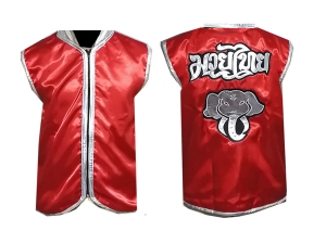 Custom Muay Thai Walk in Jacket / Cornerman Jacket : Red/Silver